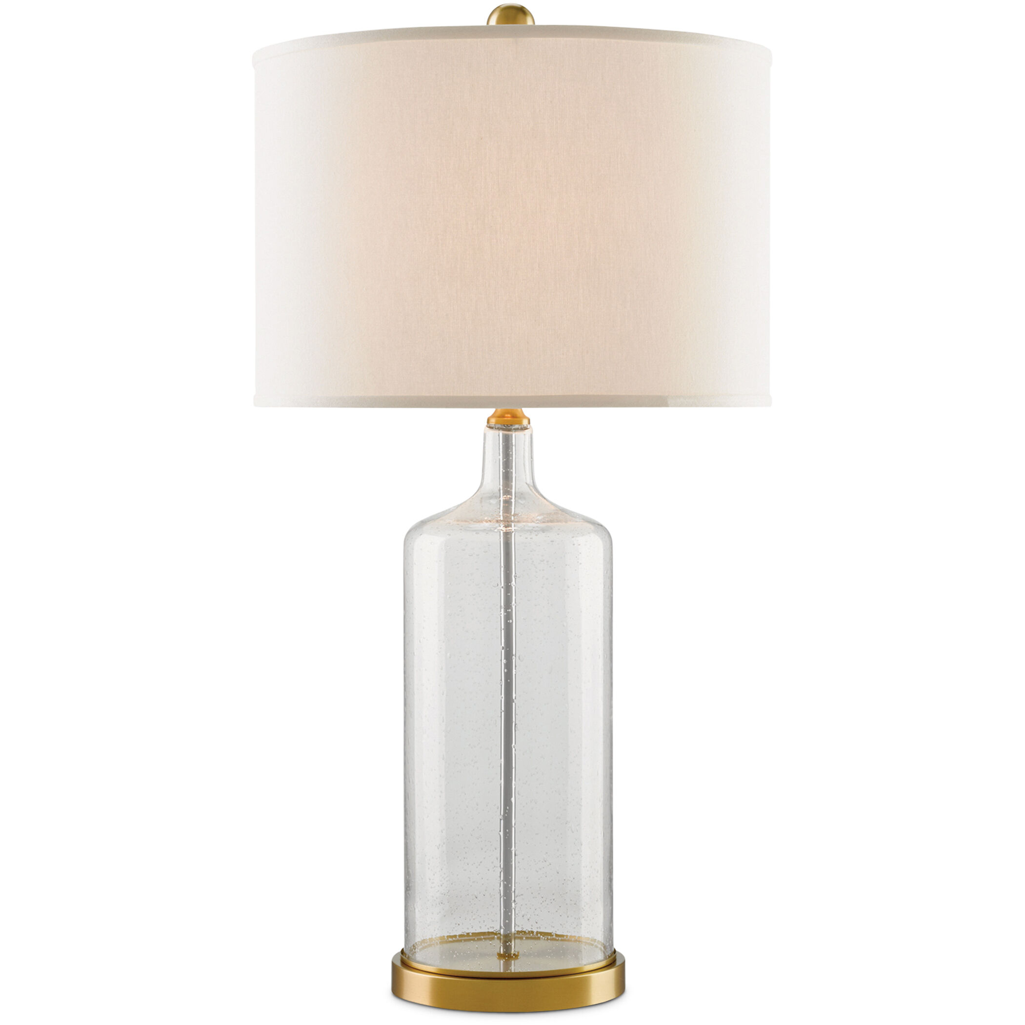 Hazel 31 inch 150 watt Clear Seeded Glass/Brass Table Lamp Portable Light