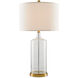 Hazel 31 inch 150 watt Clear Seeded Glass/Brass Table Lamp Portable Light