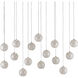 Finhorn 15 Light 48 inch Painted Silver/Pearl Multi-Drop Pendant Ceiling Light