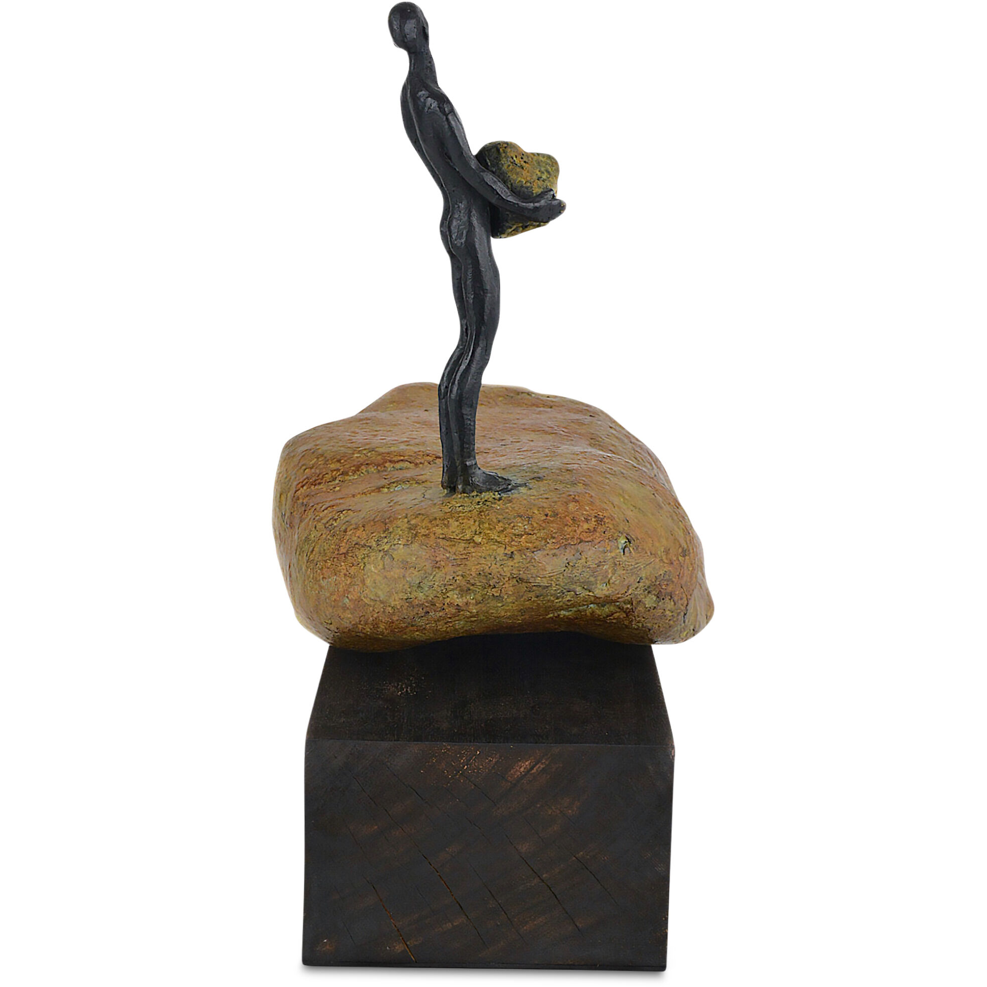 Man on Rock 14.75 X 12.5 inch Sculpture, Small