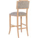 Melanie 46 inch Blonde Ash Wood/Brass Bar Stool