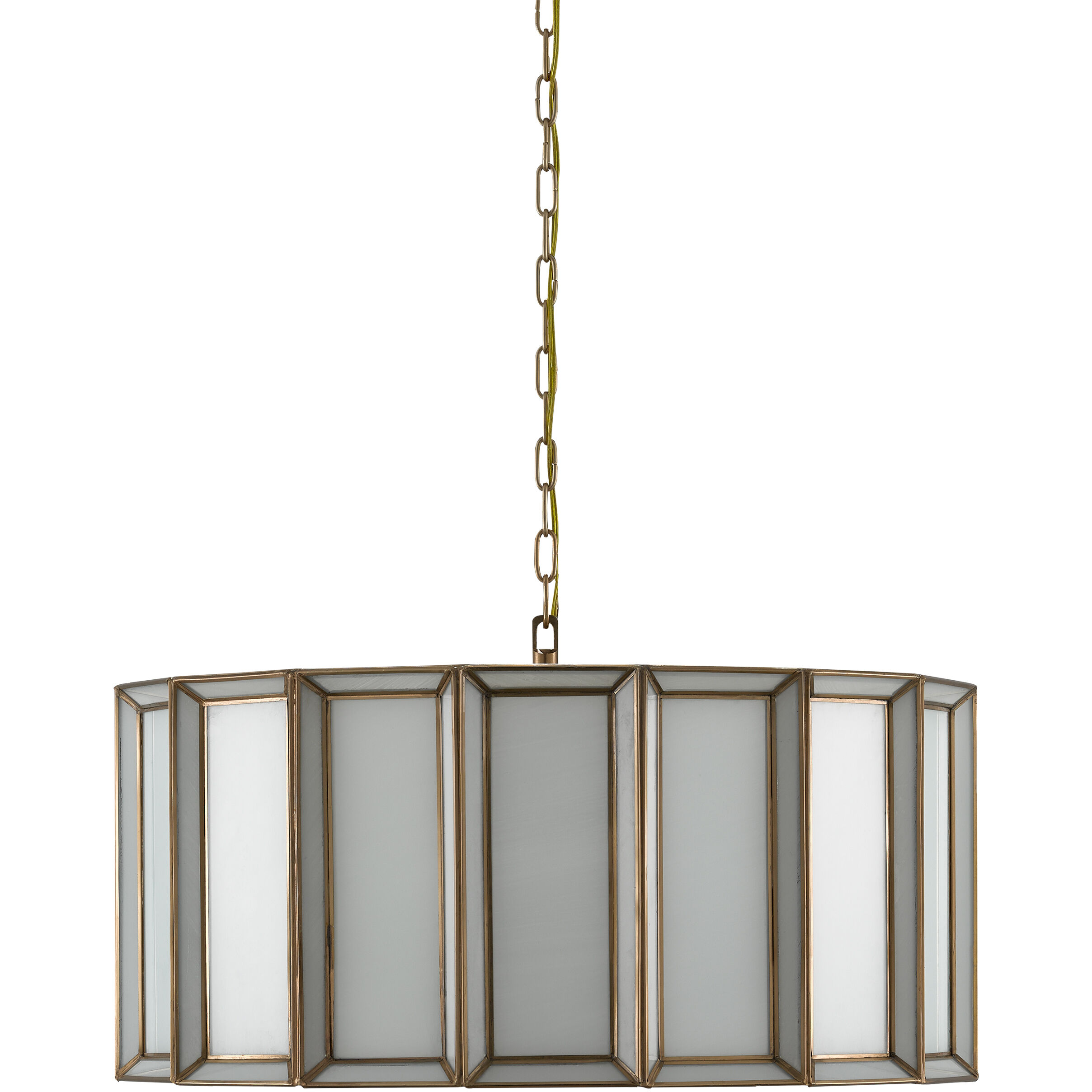 Daze 3 Light 24 inch Antique Brass/White Pendant Ceiling Light, Large