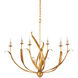 Menefee 6 Light 32 inch Antique Gold Leaf Chandelier Ceiling Light