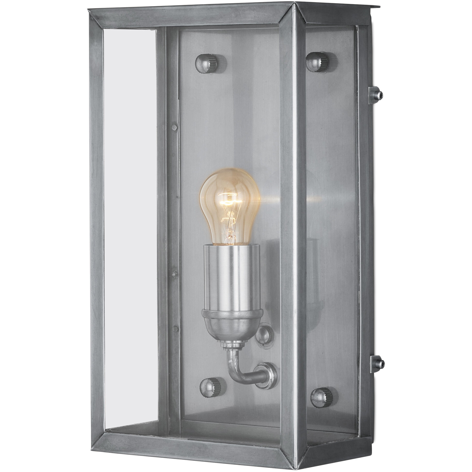 Royster 1 Light 13.75 inch Antique Silver/Clear Outdoor Wall Sconce