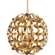 Helenium 6 Light 24 inch Contemporary Gold Leaf/Contemporary Gold Orb Chandelier Ceiling Light
