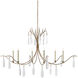 Marshallia 6 Light 59 inch Rustic Gold/Faux Rock Crystal Chandelier Ceiling Light