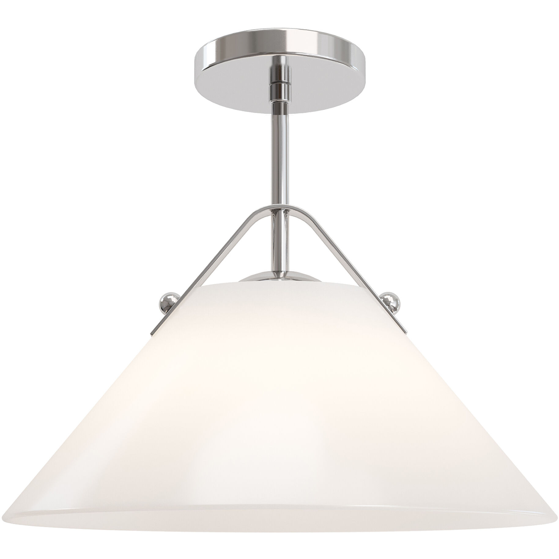 Bronwen 1 Light 19 inch Opaque White/Polished Nickel Pendant Ceiling Light