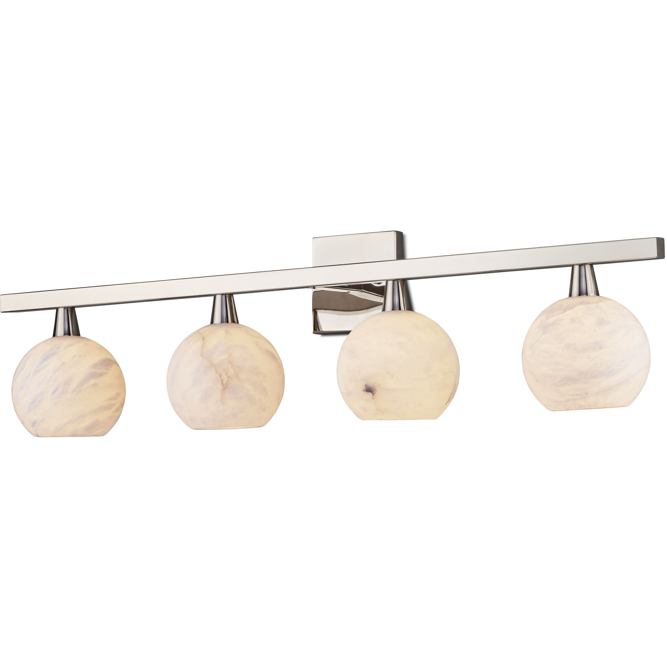 Bombelles 4 Light 38 inch Polished Nickel/Natural Bath Bar Wall Light