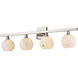 Bombelles 4 Light 38 inch Polished Nickel/Natural Bath Bar Wall Light