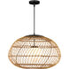 Carriage 1 Light 32.75 inch Natural/Black/Frosted White Outdoor Pendant