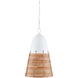 Arundo 1 Light 13.75 inch Gesso White/Natural Rattan Pendant Ceiling Light