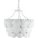 Tulum 3 Light 20 inch Sugar White/White Chandelier Ceiling Light, Marjorie Skouras Collection