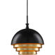 Salviati 3 Light 17.75 inch Black and Gold Leaf Pendant Ceiling Light, Large