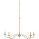 Saxon 5 Light 33.25 inch Painted Rattan/Natural Rattan Chandelier Ceiling Light, Small