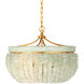 Bayou 3 Light 19 inch Contemporary Gold Leaf/Seaglass Chandelier Ceiling Light