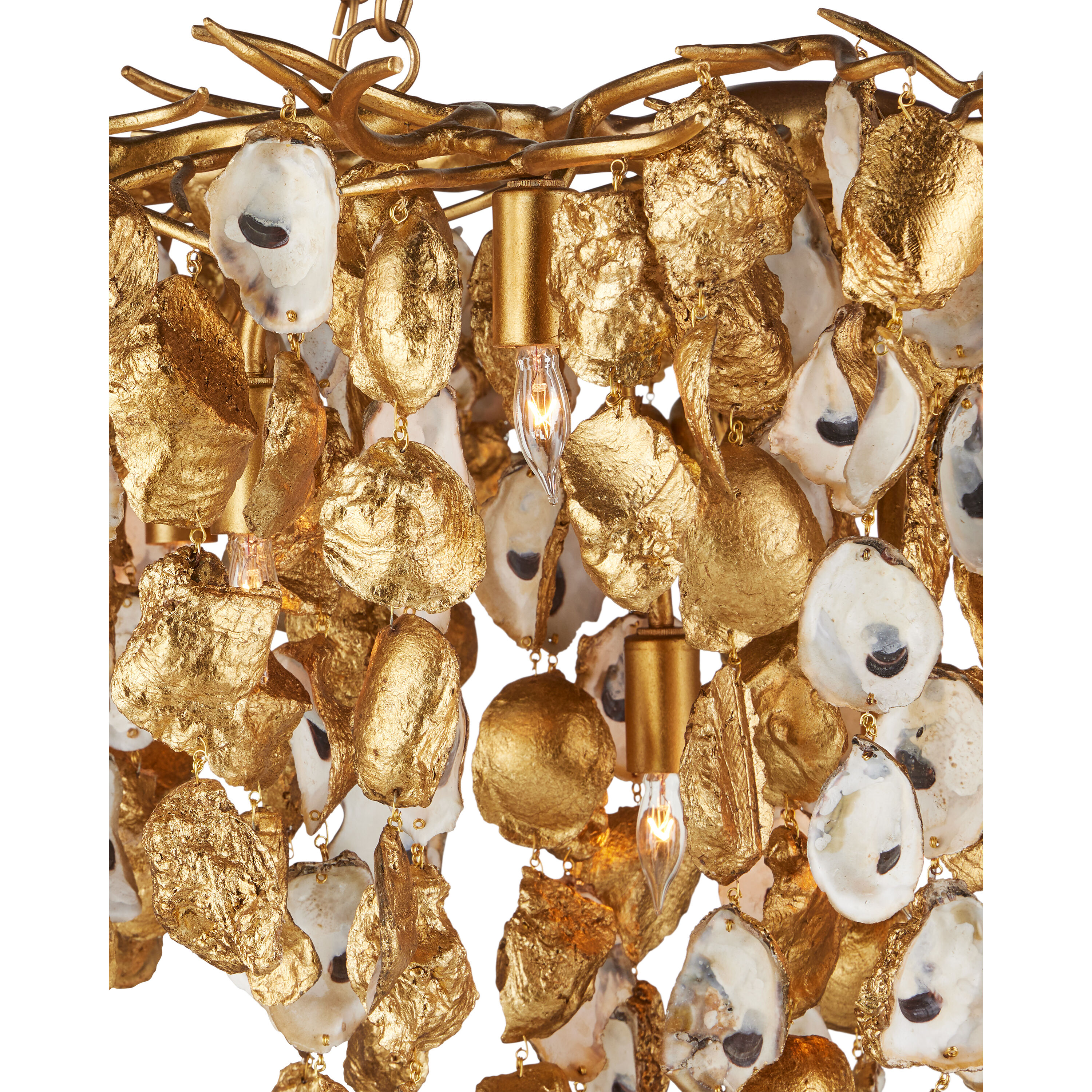 Lucullan 14 Light 43.5 inch Contemporary Gold Leaf/Contemporary Gold/Natural Chandelier Ceiling Light
