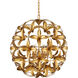 Helenium 6 Light 24 inch Contemporary Gold Leaf/Contemporary Gold Orb Chandelier Ceiling Light