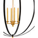Ogden 4 Light 36 inch Chinois Antique Gold Leaf/Black Orb Chandelier Ceiling Light