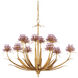 Marilee 12 Light 44 inch Pink/Dutch Gold Leaf Chandelier Ceiling Light, Large