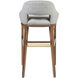 Inga 38 inch Morel Brown/Brushed Brass/Greenlight Powder Bar Stool