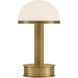 Promenade 10.25 inch 1.5 watt Antique Brass/Milk Cordless Table Lamp Portable Light
