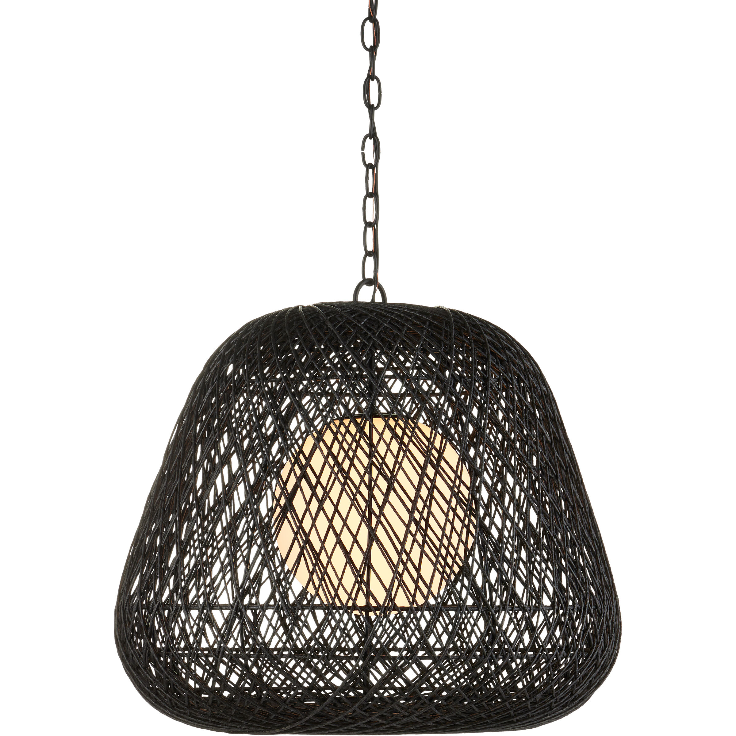 Osbert 1 Light 21.75 inch Black/Satin Black/White Pendant Ceiling Light
