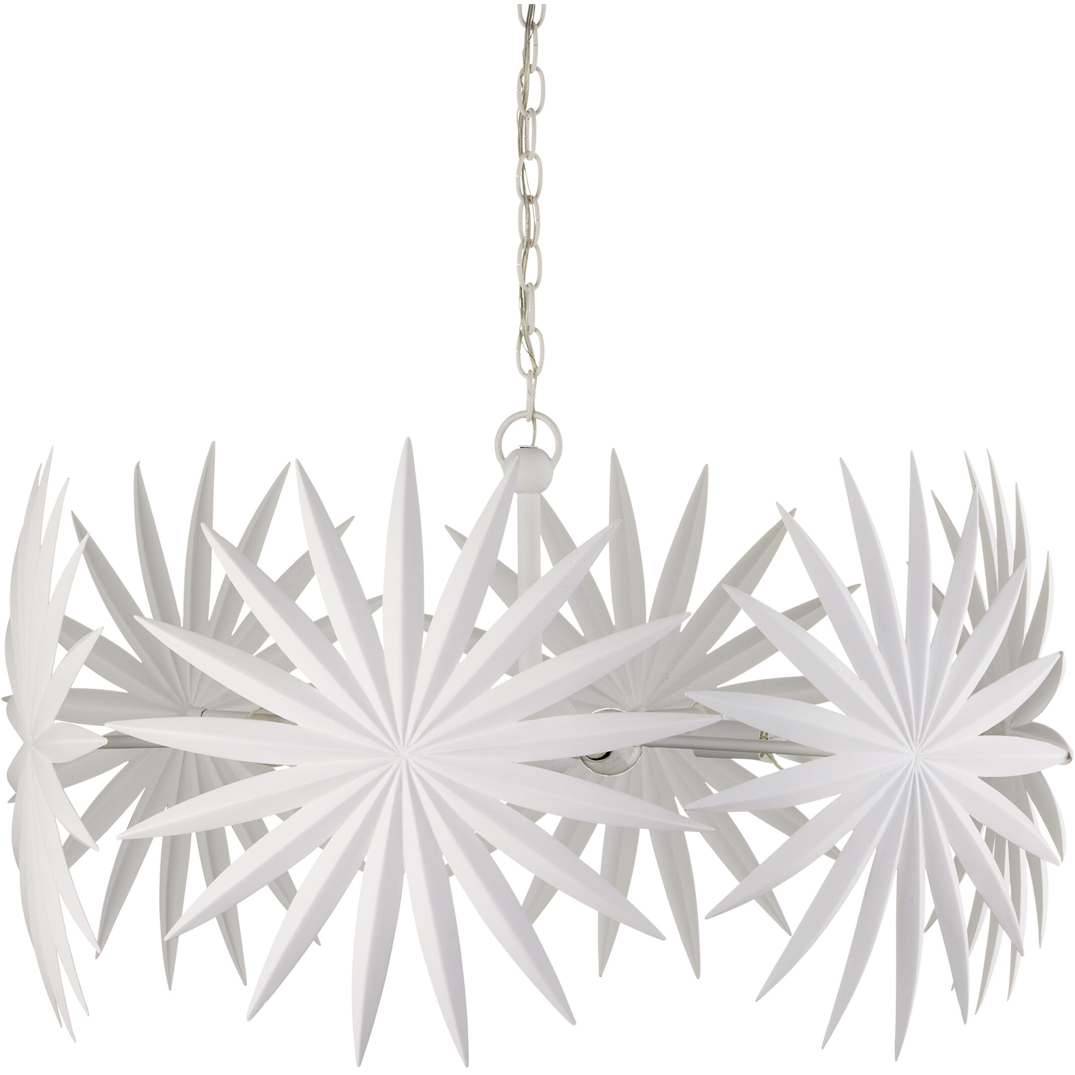 Bismarkia 6 Light 30 inch Gesso White Chandelier Ceiling Light, Small, Marjorie Skouras Collection