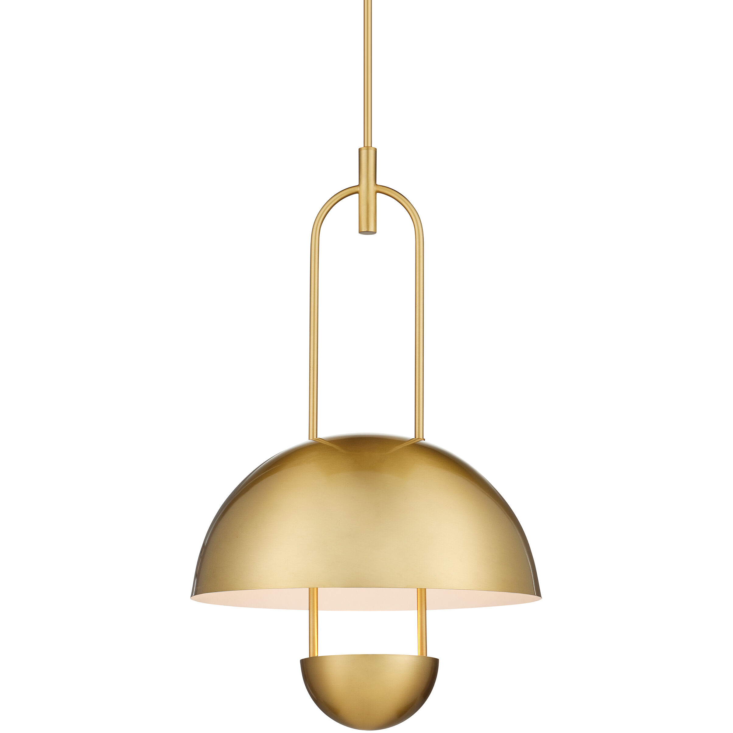 Creighton 1 Light 17.75 inch Brass/White Semi-Flush Mount Ceiling Light