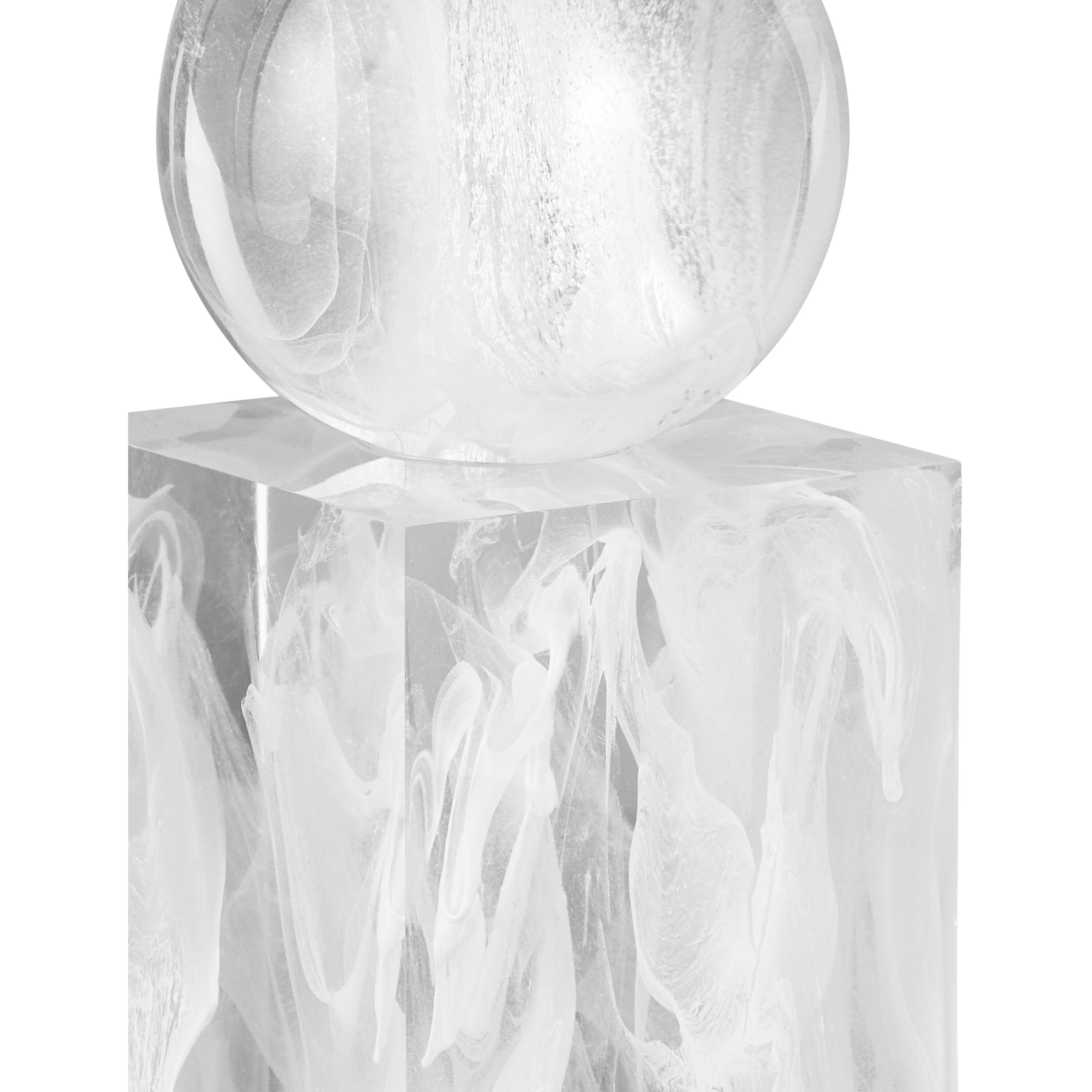 Nova White Swirl Objects, Set of 2