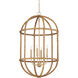 Charrette 4 Light 21.25 inch Natural/Saddle Tan Lantern Chandelier Ceiling Light