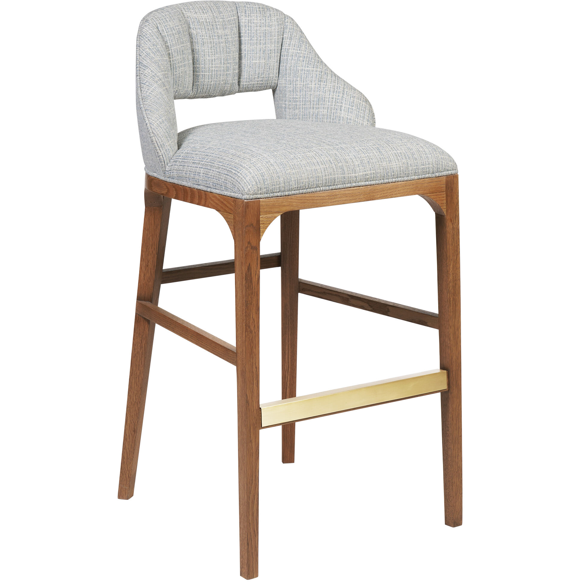 Inga 38 inch Morel Brown/Brushed Brass/Greenlight Powder Bar Stool