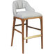 Inga 38 inch Morel Brown/Brushed Brass/Greenlight Powder Bar Stool