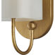 Glacier 1 Light 6 inch Brass and Frosted White Bath Sconce Wall Light