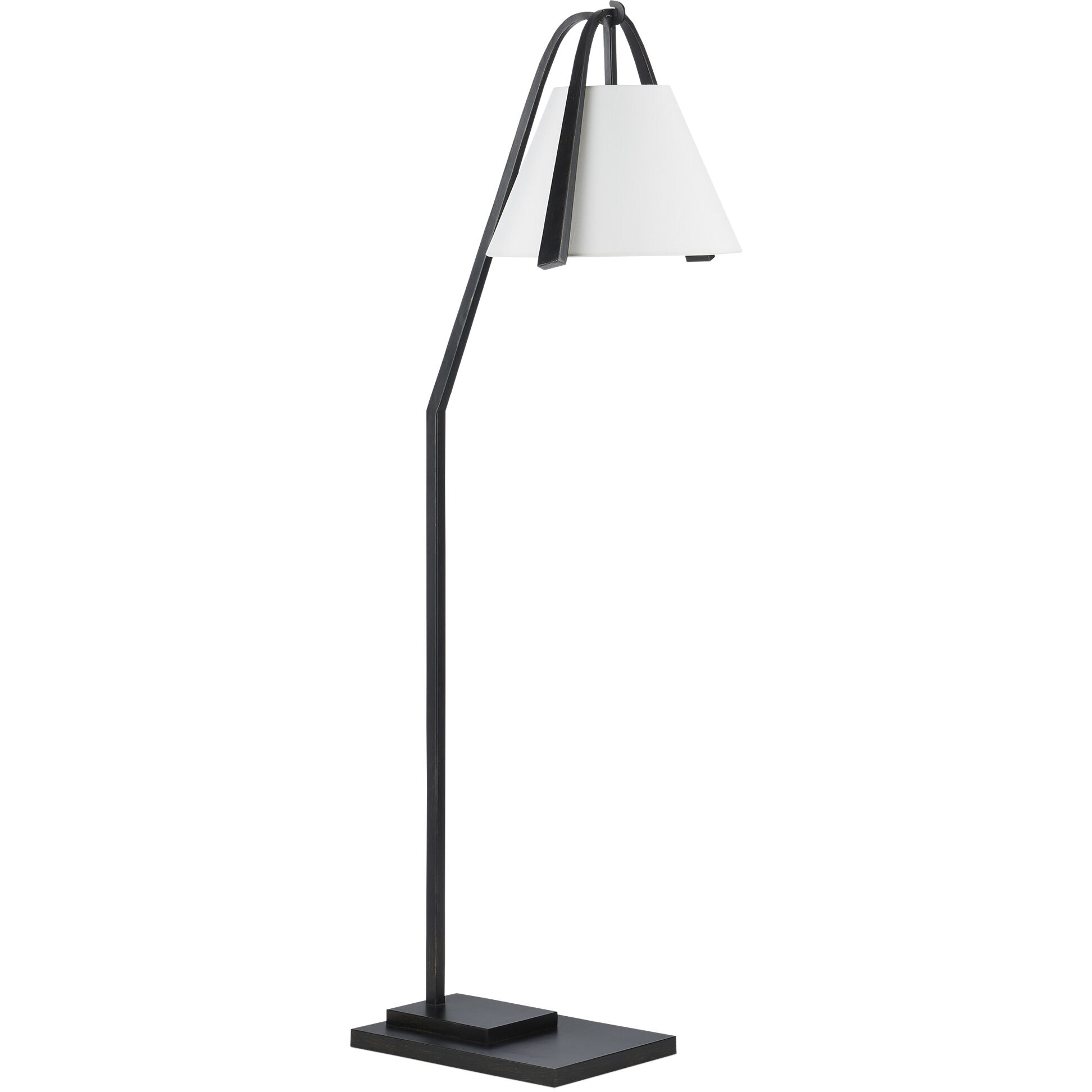 Frey 54.5 inch 60 watt Satin Black with Brushed Brown Accents Floor Lamp Portable Light