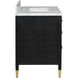 Verona 36 X 34 inch Black Lacquered Linen/Natural/White/Champagne Vanity with Undermount Sink