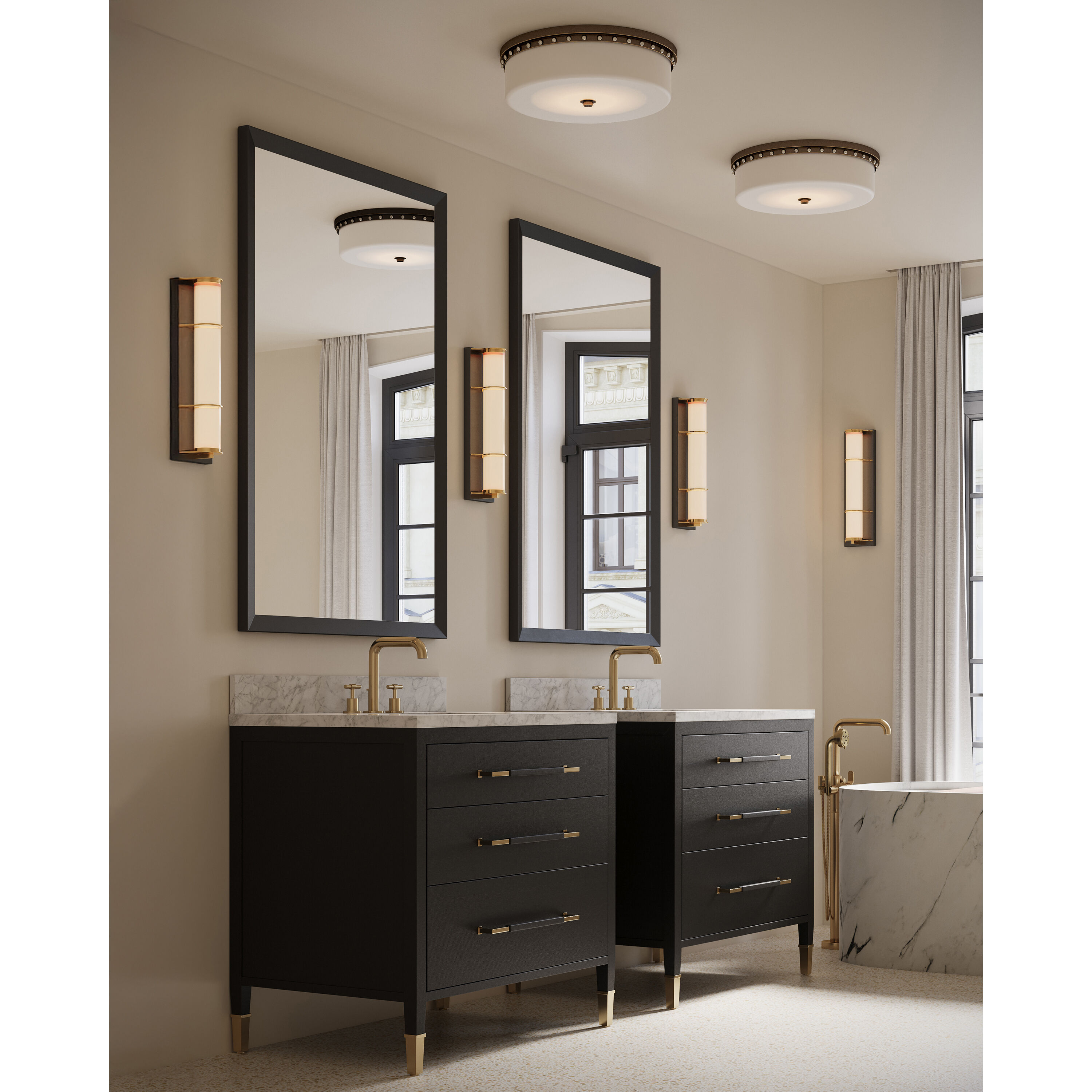 Barnabe 1 Light 18 inch White/Antique Brass/Polished Nickel Flush Mount Ceiling Light