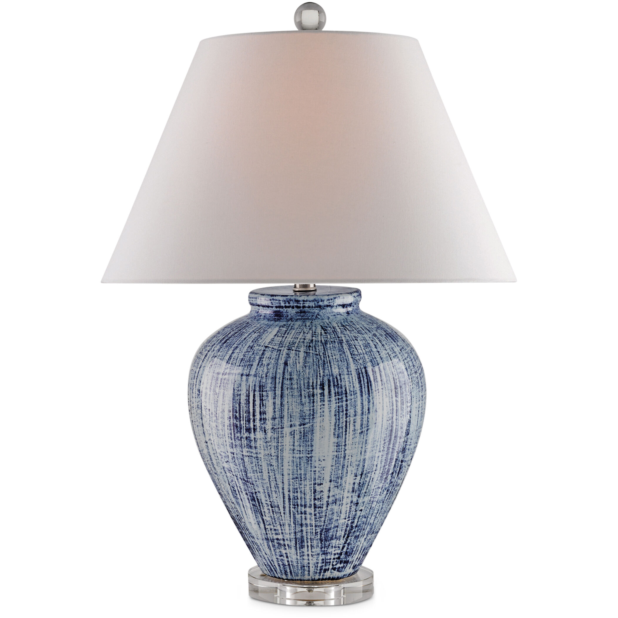 Malaprop 27.5 inch 150 watt Blue/White Table Lamp Portable Light