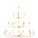 Nottaway 18 Light 60 inch Contemporary Gold Leaf/Contemporary Gold Chandelier Ceiling Light