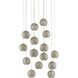 Giro 15 Light 24 inch Painted Silver/Nickel/Blue Multi-Drop Pendant Ceiling Light