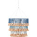 St. Barts 7 Light 33 inch Sugar White/Mist Blue/Demin Blue/Natural Rope Chandelier Ceiling Light