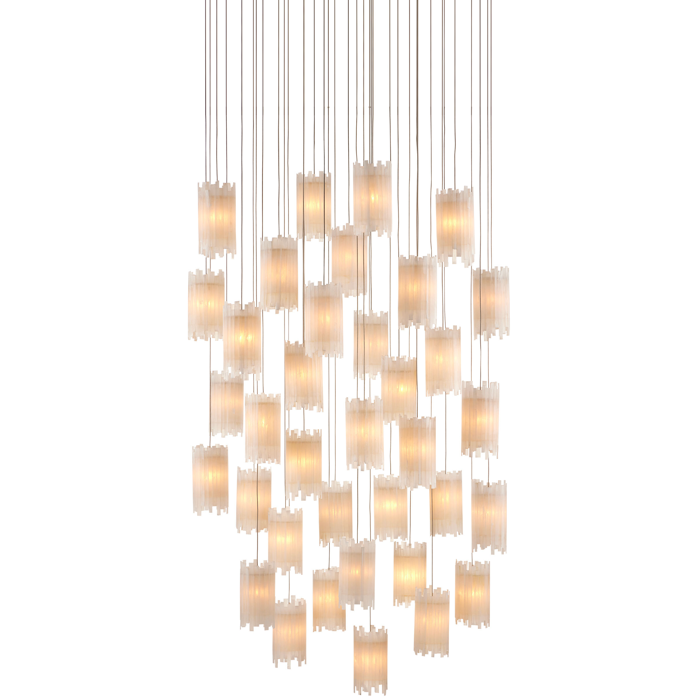 Escenia 36 Light 35 inch Natural/Painted Silver Multi-Drop Pendant Ceiling Light