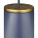Pierrepont 1 Light 16 inch Hiroshi Dark Blue and Contemporary Gold Leaf Pendant Ceiling Light, Small