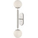 Barbican 2 Light 6.5 inch Polished Nickel and White Bath Sconce Wall Light