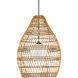 Fishtrap 1 Light 29.5 inch Natural/Black/Frosted White Outdoor Pendant