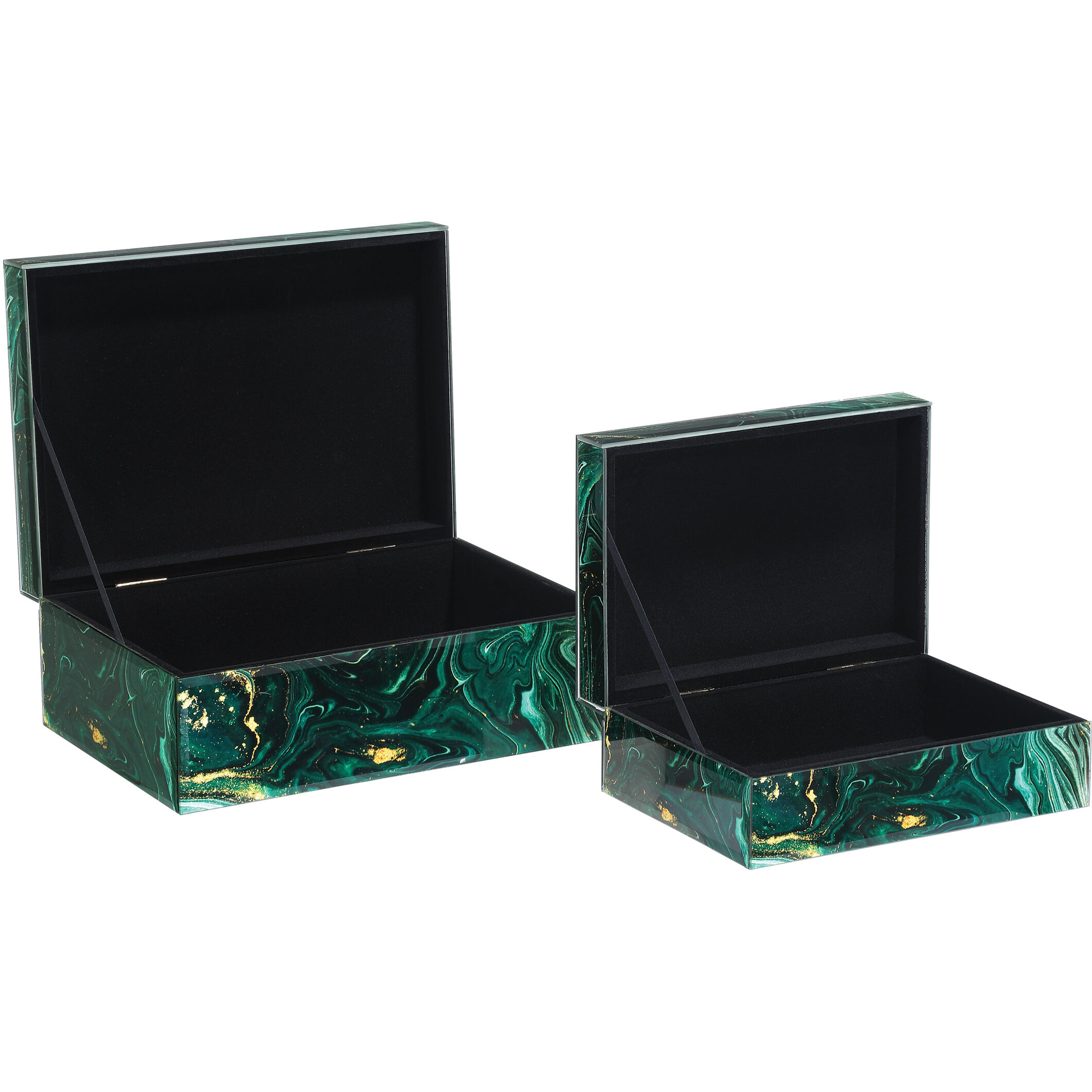 Interstellar 9.75 inch Dark Green Boxes, Set of 2