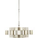 Grand Lotus 6 Light 30 inch Contemporary Silver Leaf Chandelier Ceiling Light, Large, Semi-Flush Convertible