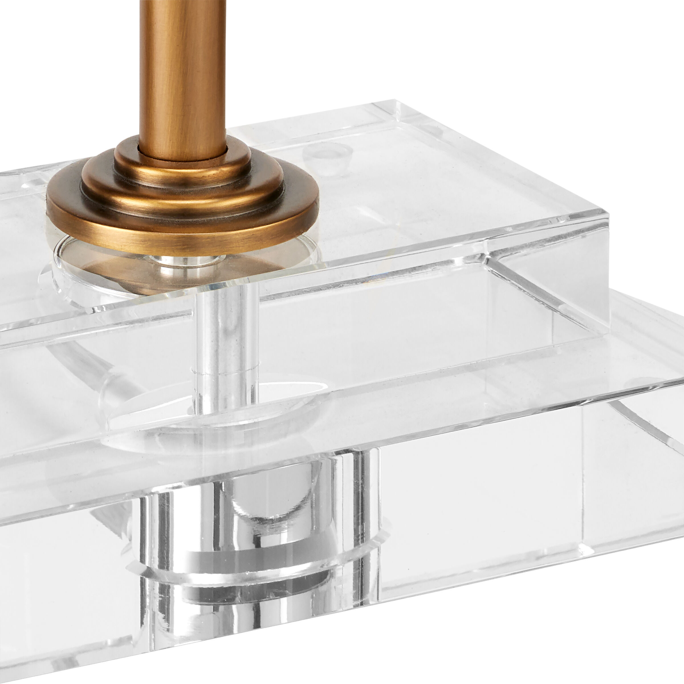 Caldwell 34.5 inch 25 watt Antique Brass and Clear Table Lamp Portable Light