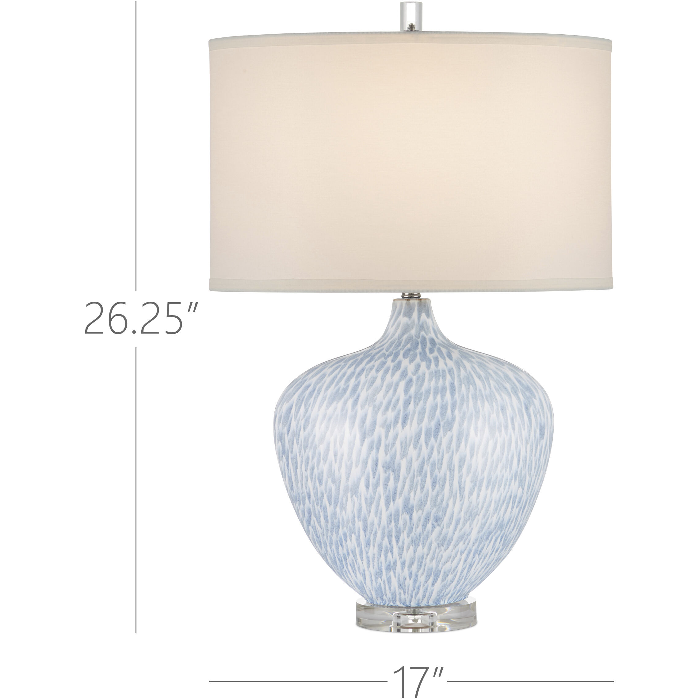 Tinney 26.25 inch 150.00 watt Blue/Clear Table Lamp Portable Light