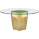 Lemy 36 inch Polished Brass/Clear Cocktail Table
