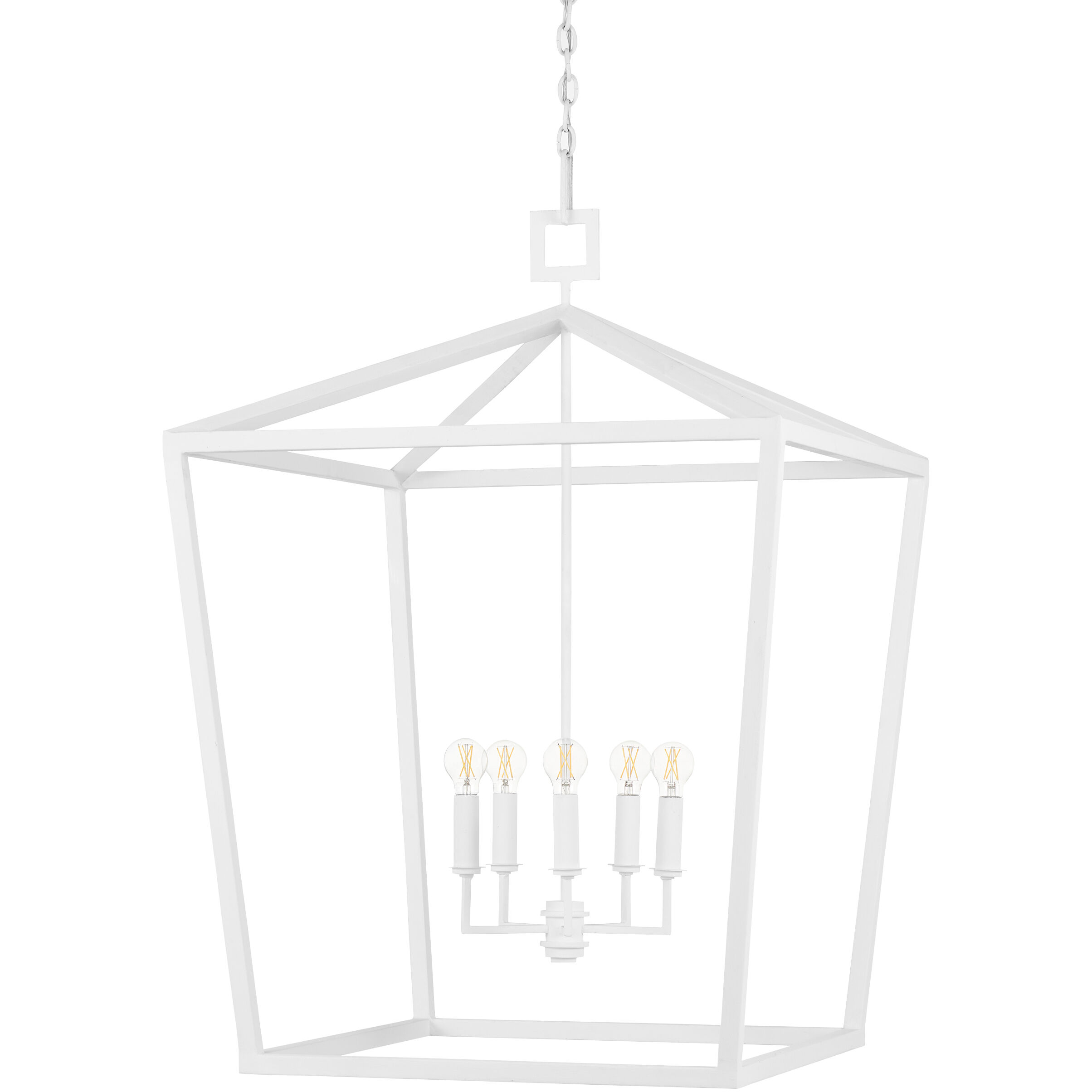 Denison 4 Light 26 inch Gesso White Chandelier Ceiling Light, Large
